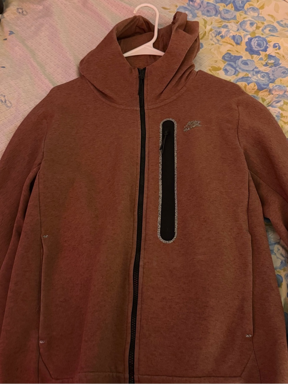 Nike Men's Hooded Zip Jacket in Rust